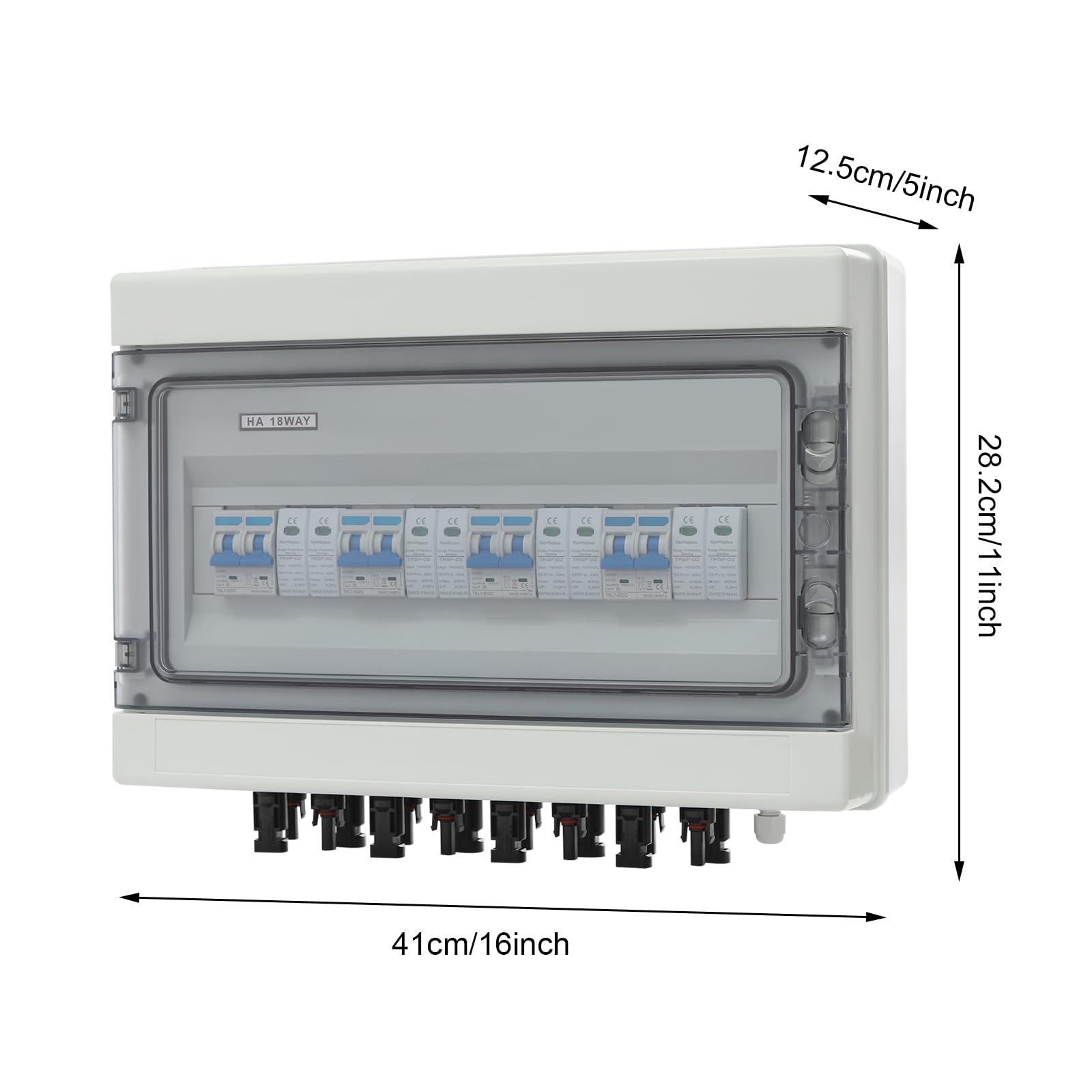 PV Combiner Box 4 in 4 Out 1000V DC, 40A Solar Combiner Box mit Überspannungsschutz & Kurzschlussschutz, IP65 wasserdicht, für Photovoltaik-Anlagen, geeignet für 6mm Kabel, inklusive Montagezubehör, W