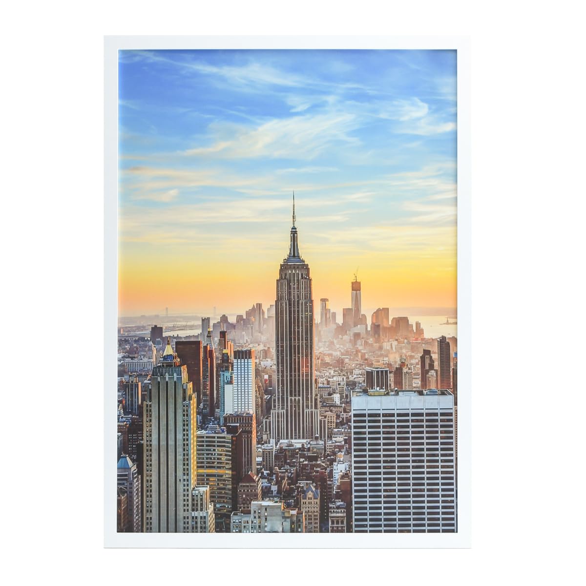 Frame Amo White 23.4x33.1 A1 Picture or Poster Frame, 1 inch Wide Border, Smooth Finish, Acrylic Front