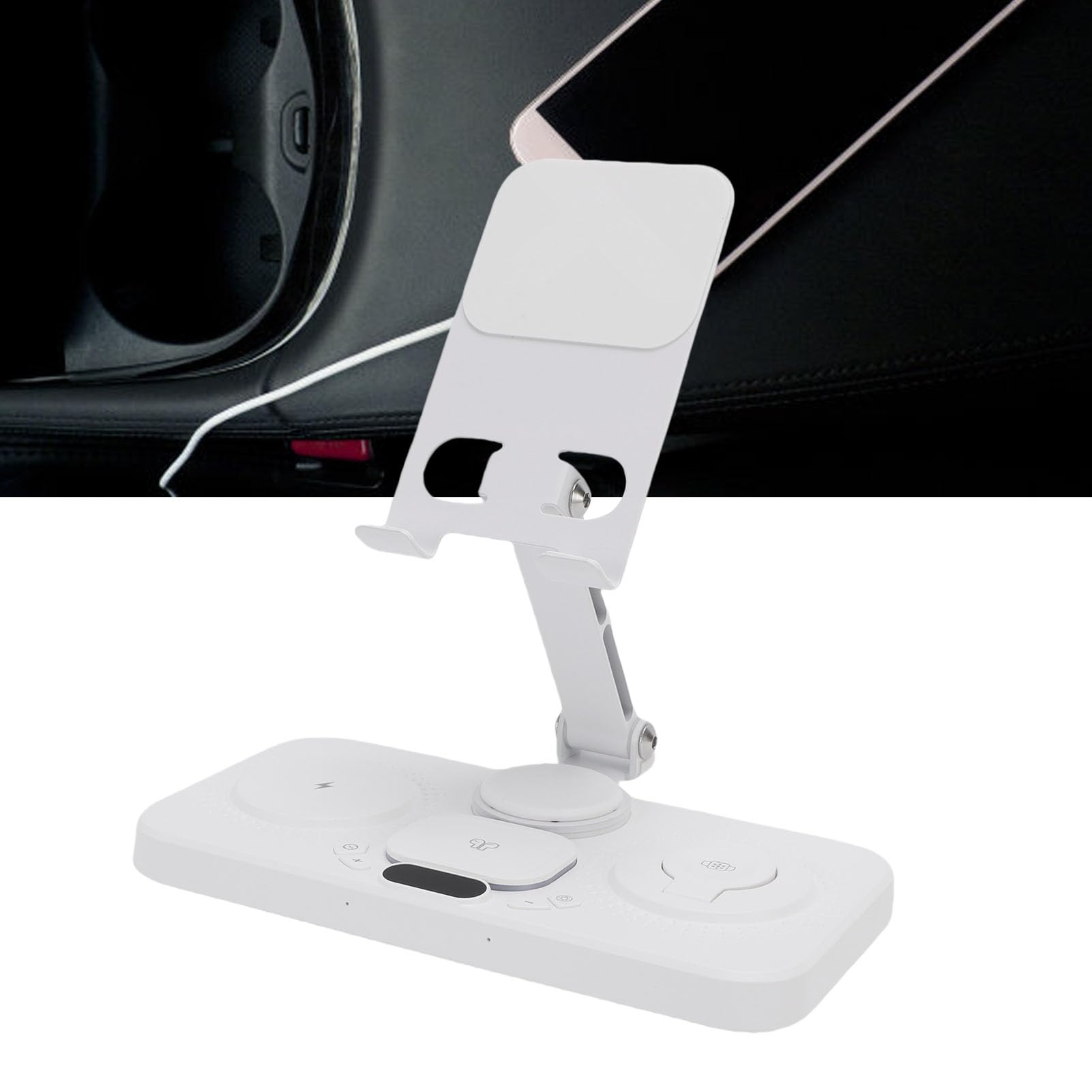 Mingzhe Wireless Charging Dock for IOS Devices with Foldable Stand Alarm