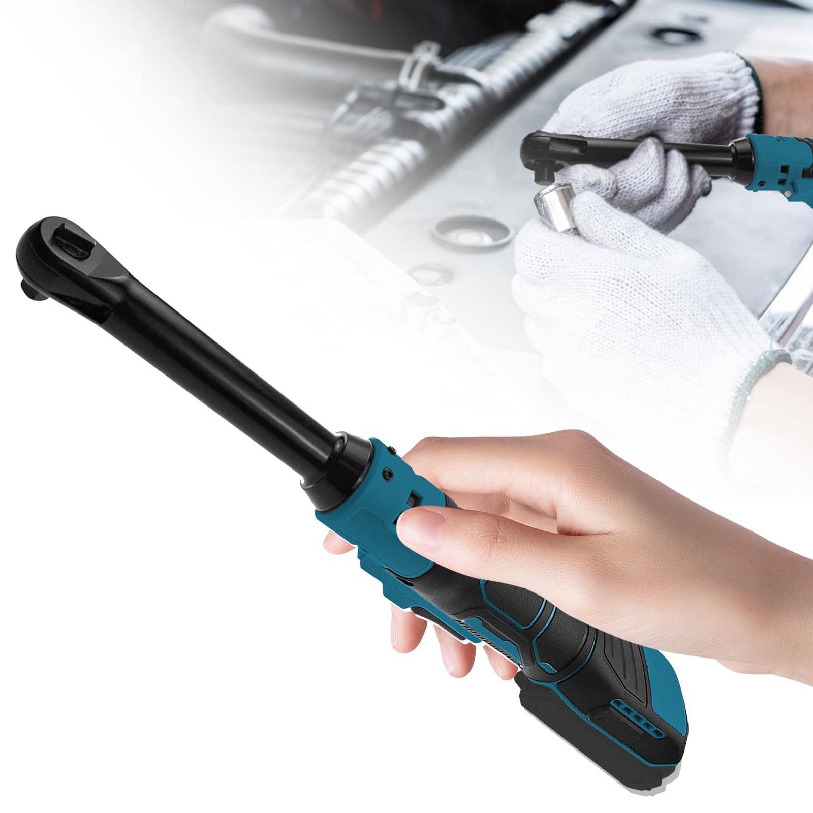 CDIYTOOL 3/8 Zoll verlängerter kabelloser Ratschenschlüssel für Makita 18 V Serie Batterien, 320 U/min, 80 Nm, 16 cm elektrische schnurlose Ratsche, integriertes LED-Licht (nur Werkzeug)
