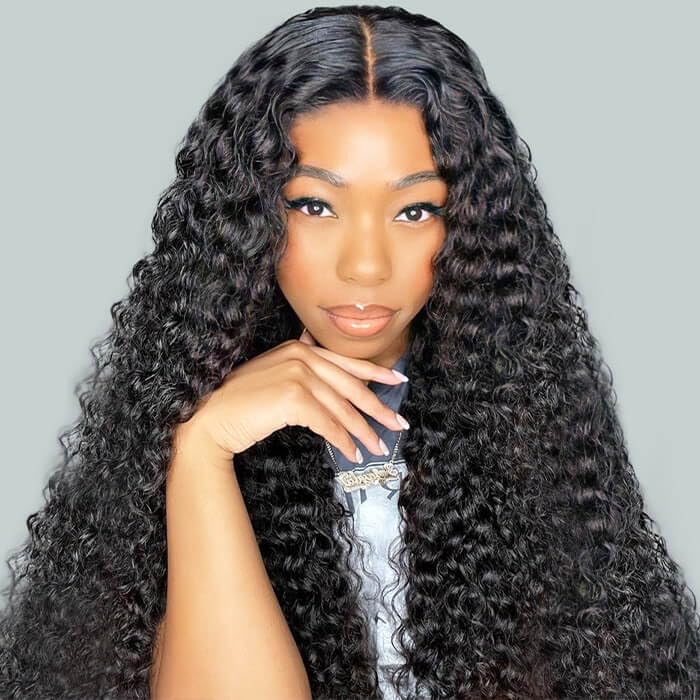 Hedy Glueless Lace Front Wigs Human Hair Deep Wave Pre Plucked,Brazilian 150% Density Deep Curly Human Hair Wigs for Black Women 9A 4x4 Lace Closure Wigs with Baby Hair Natural Hairline 18 Inch