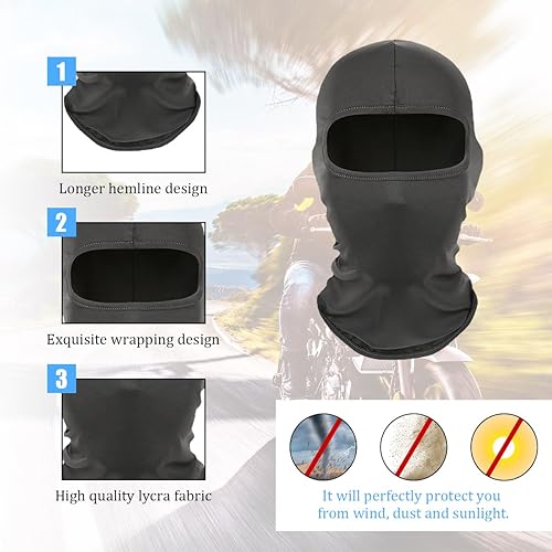 Miniatura 3 de Sylvil Pasamontañas de esquí, protección UV, resistente al viento, máscara facial completa, para hombres y mujeres, transpirable y ligera,