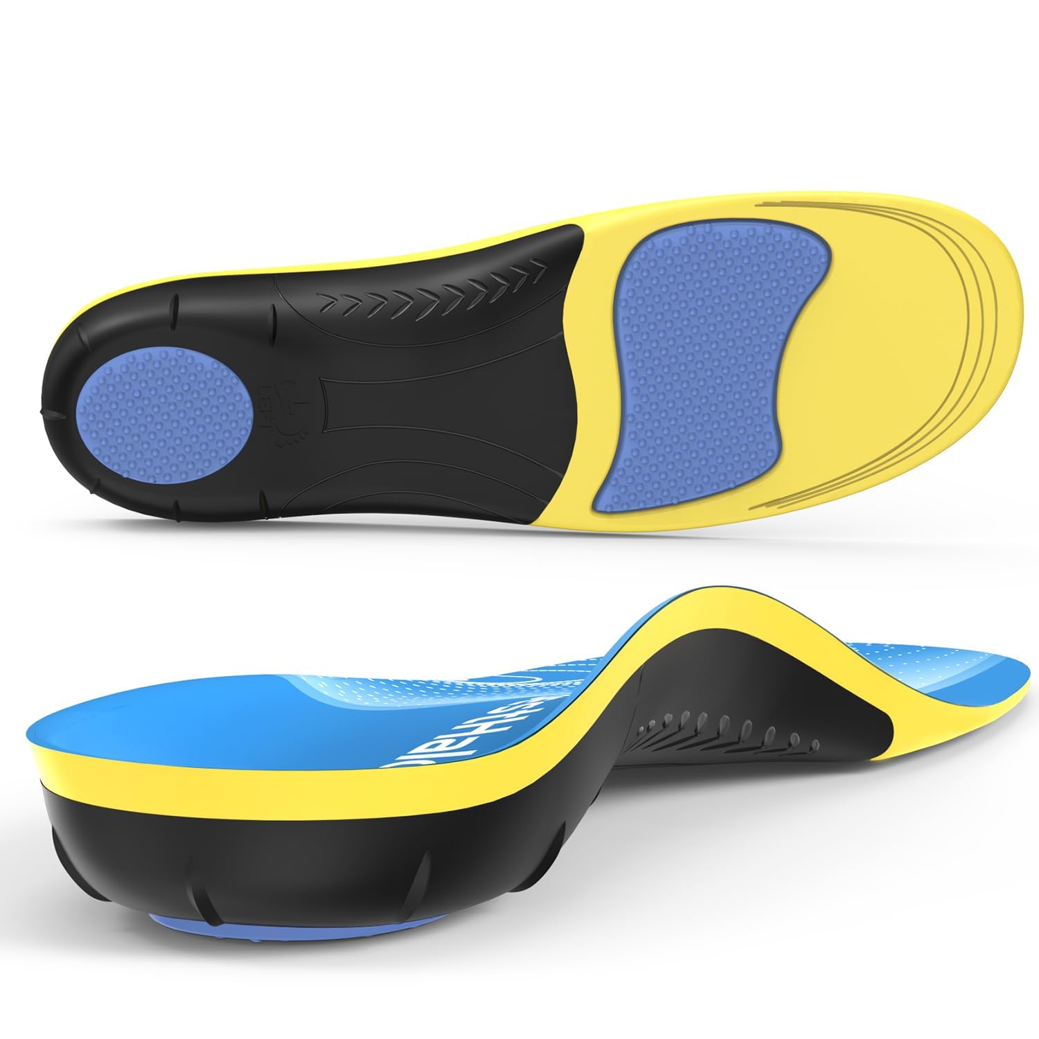 BestHalo Plantar Fasciitis Insoles - High Arch Support Inserts Gel Cushion Relief for Flat Feet - 220 lbs