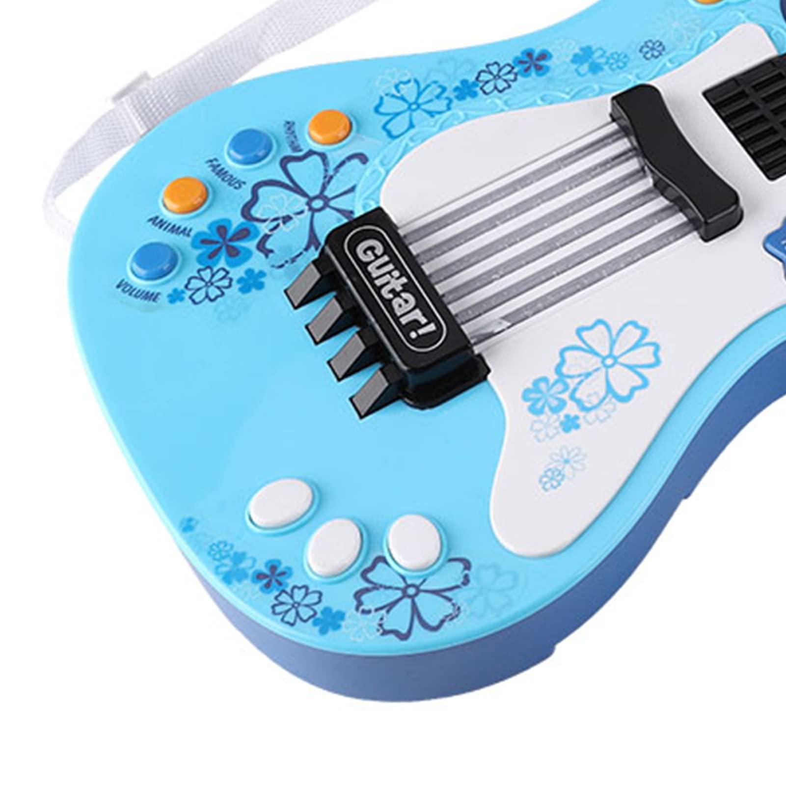 Chitarra Giocattolo Musicale Interattiva con Tracolla per la Portabilità, Dispone di Suoni di Strumenti Multipli e Modalità Canzone, un Divertente Giocattolo per Chitarra (Blu)