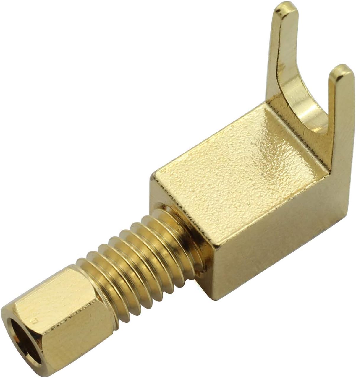 Popular 8 PCS Speaker Cable Connector, Hi-end Banana to Spade Adapter Plug Speaker Cable Wire Right Angle Spade Fork and Binding Post Connector HiFi Gold
