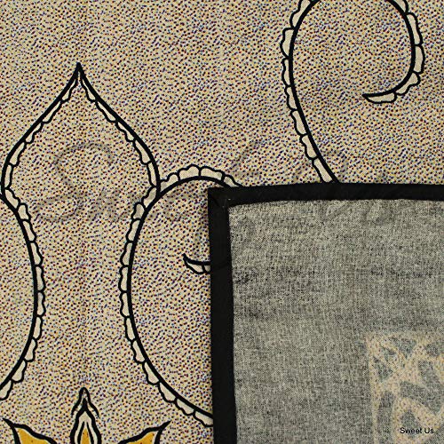 Cotton Celtic Knots Sunflower Tablecloth Rectangle 70X104 Inches Beige Red Black Yellow Blue #TOP4