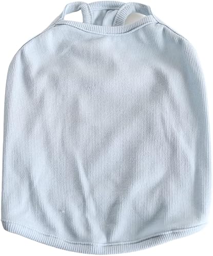 Miniatura 3 de Chaleco de bulldog francés, chaleco de algodón para perro, ligero, elástico, chaleco sin mangas, ropa transpirable (azul claro, L)