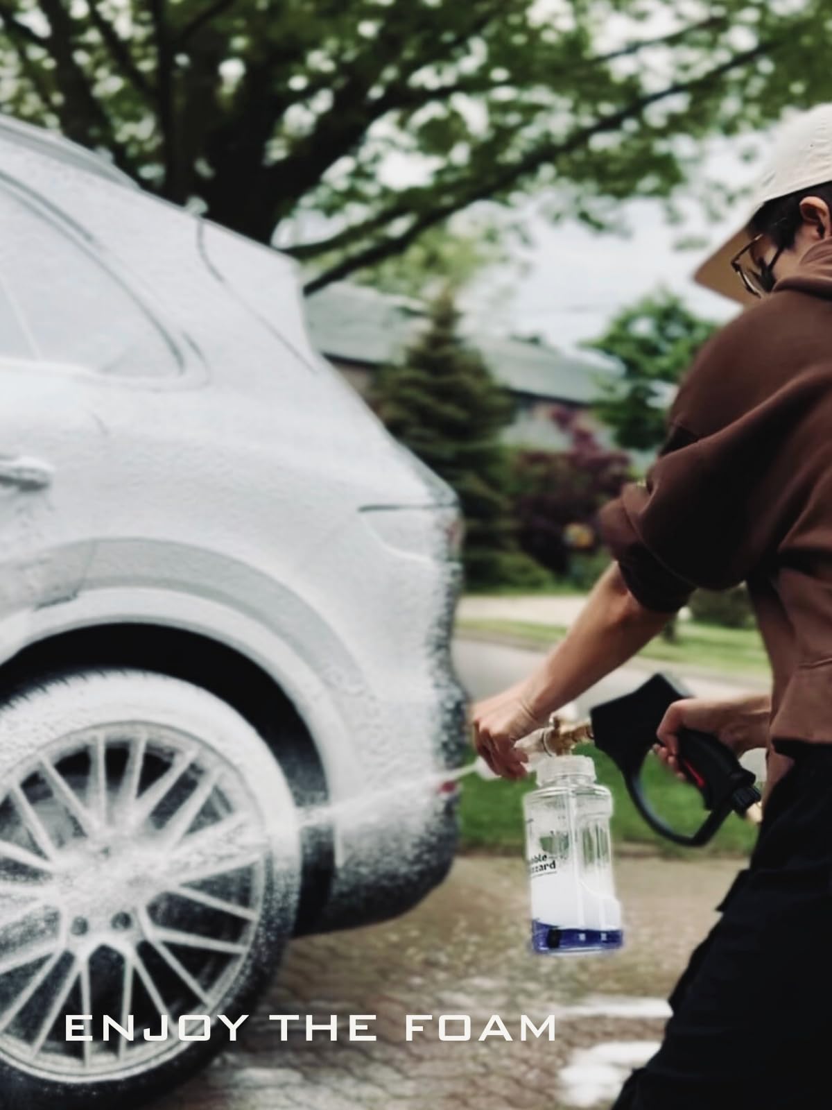 Bubble Blizzard - Cañón de espuma premium para lavadora a presión, boca ancha, lanza de espuma gruesa ajustable con conector rápido de 1/4 pulgadas para lavado de coche, barco y hogar, 4000 PSI