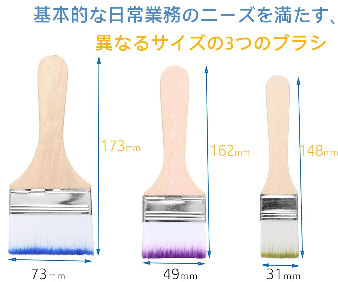 ホームペイント刷毛【3本セット】 P1010765.JPG