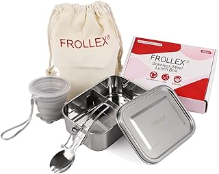 Edelstahl Brotdose Lunchbox – Nachhaltig & Wiederverwendbar – Plastikfreie Brotdose für Schule, Arbeit & Unterwegs