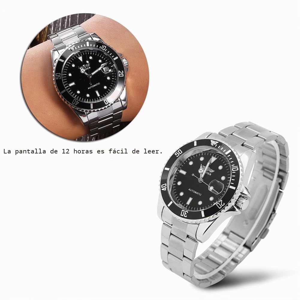 Reloj Mecánico Automático de 3 Colores, Sábana Ajustable, Pulsera de Acero Inoxidable para Mujeres y Hombres R