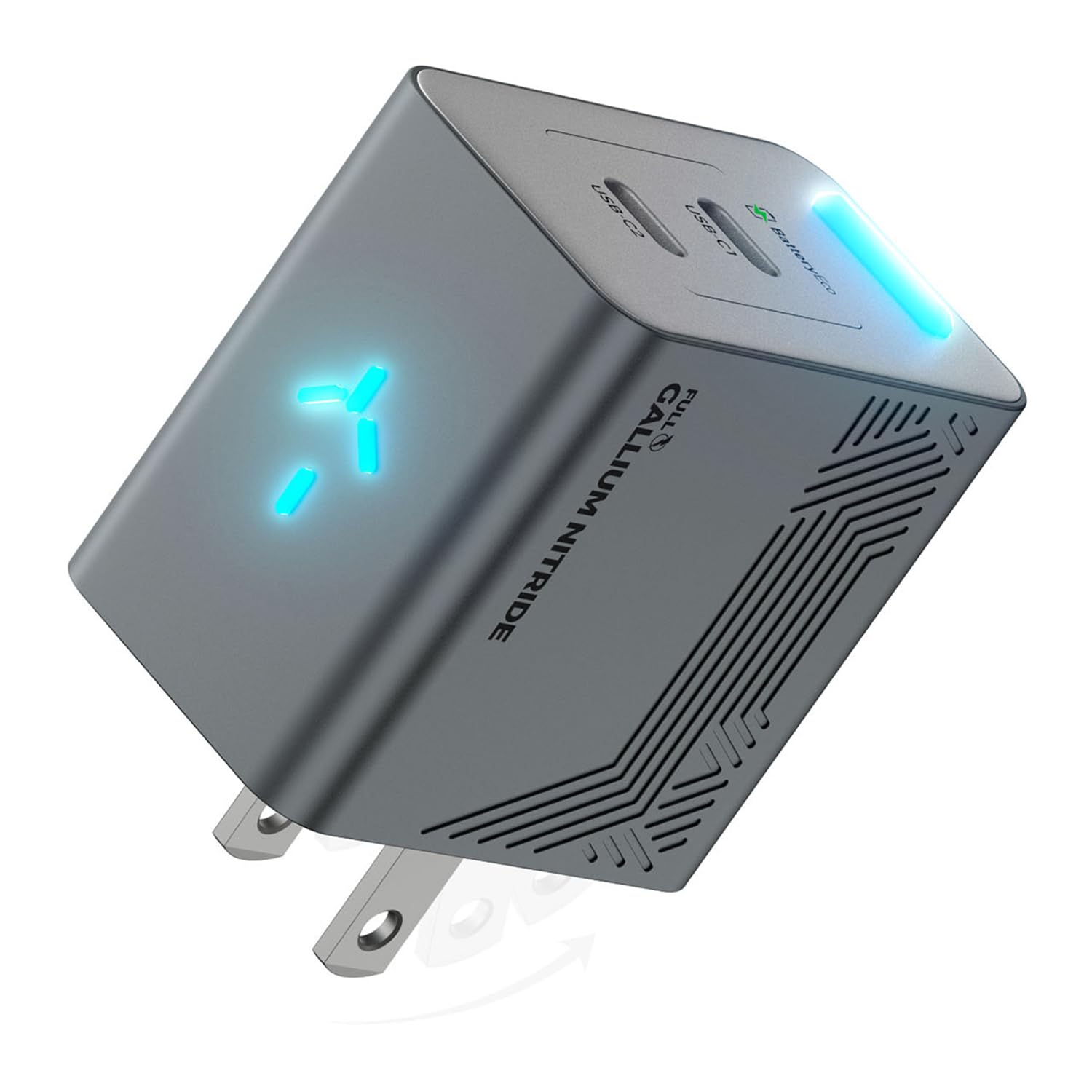 35W Dual Port Charger Block, RGB Eco Fast Charger, USB C Wall Charger with Foldable Plug for iPhone 17/16 Series, iPad, Galaxy S25/S24/S24 Ultra/S23, Pixel 10/9/8, iPad (Webb Gray)