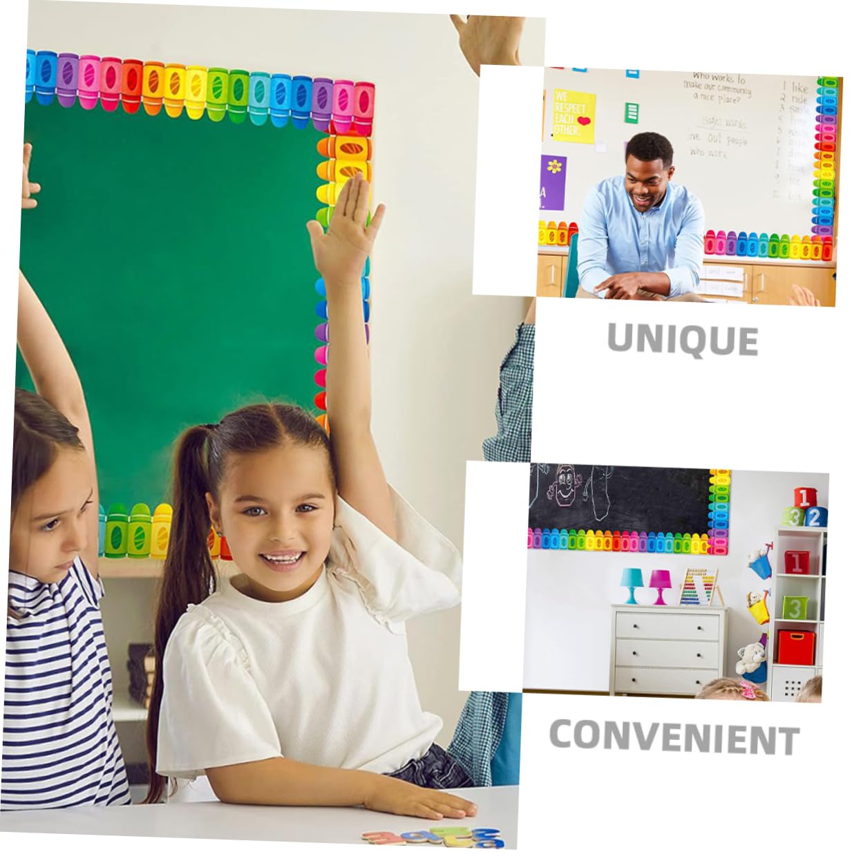 jojofuny 3 Rollen Randaufkleber Mit Buntstift Dekorationen Lehrreich Vinyl Grenzaufkleber Tafel Klassenzimmer Klassenzimmeraufkleber Pinnwand- Aufkleber Aus Beschichtetem Papier