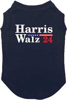 Harris Walz 24 - Vote Democrat Dog Shirt (Navy, 2X-Large)