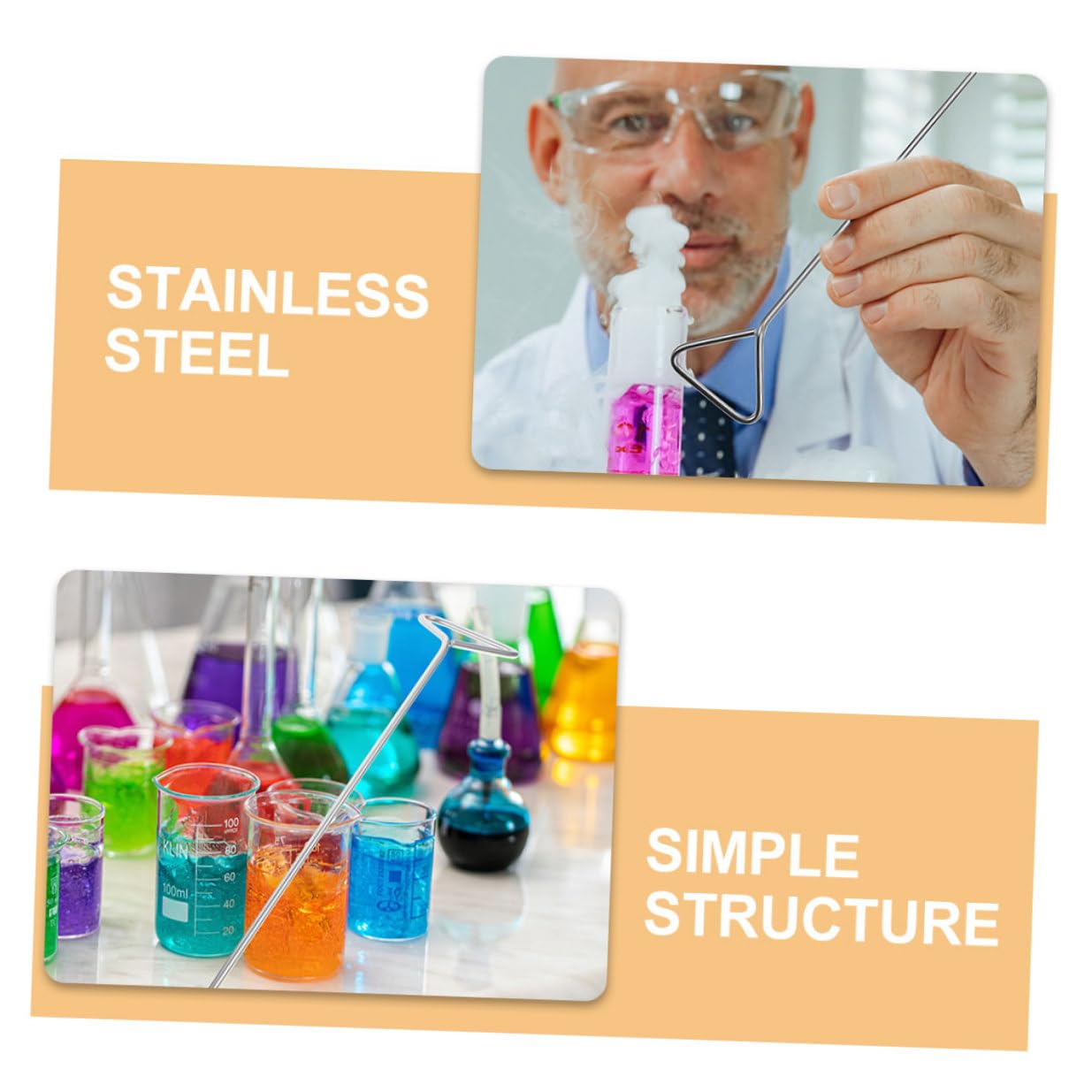 3pcs Stainless Steel Triangle Cell Spreader Set for Laboratory Experiments Cell Culture Scraper and Petri Dish Spreading Tool and Sample Distribution