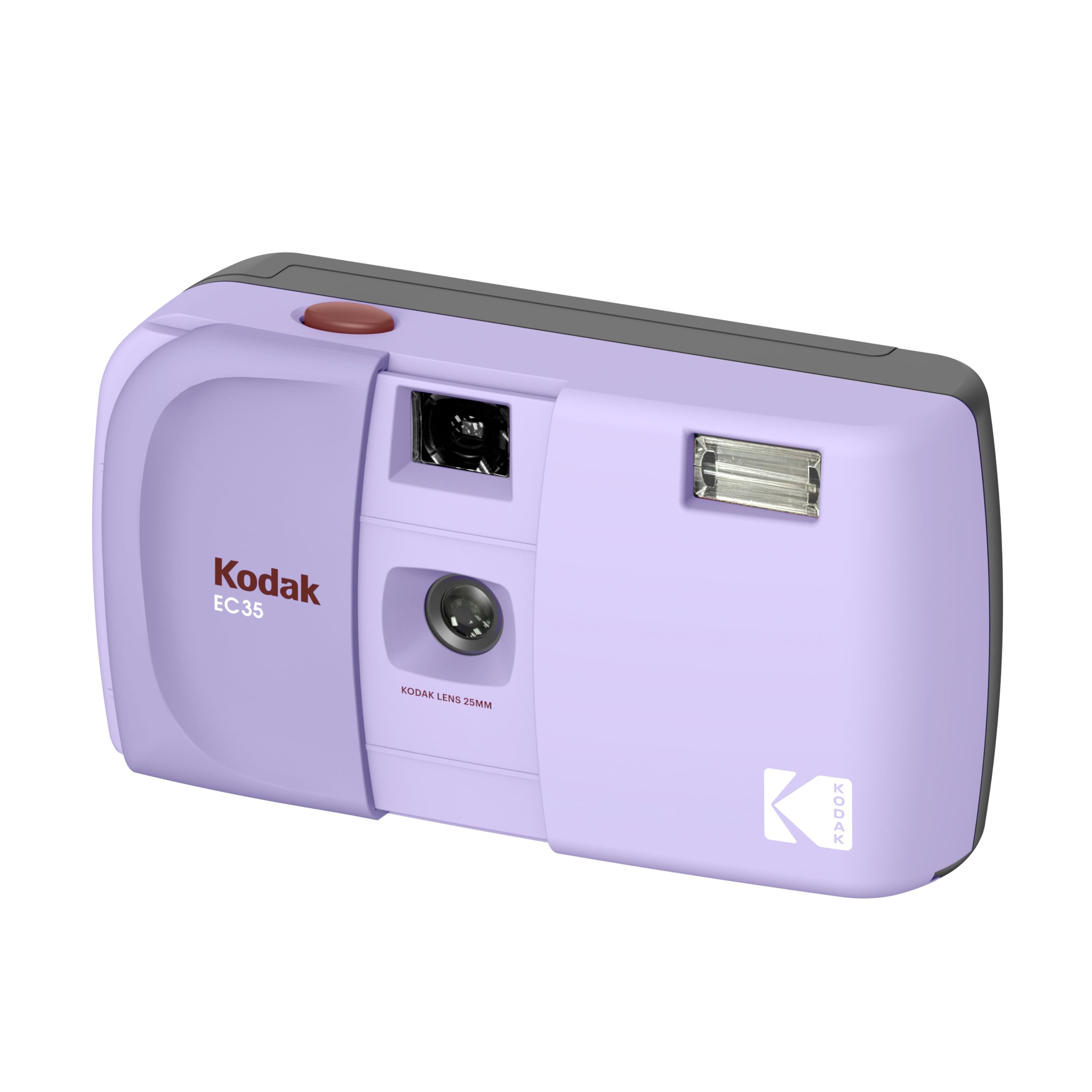 KODAK EC35 35 mm kamera filmowa, wielokrotnego użytku, bez ostrości, wbudowana lampa błyskowa, osłona przesuwna, przyjazna dla początkujących (brak filmu i baterii) (Pojedynczy, Lawenda)