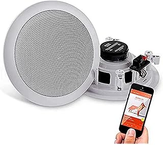 Pyle 6.5” Pair Bluetooth Flush Mount In-wall In-ceiling 2-Way Speaker System Quick Connections Changeable Round/Square Grill Polypropylene Cone & Polymer Tweeter Stereo Sound 150 Watt (PDICBT652RD)