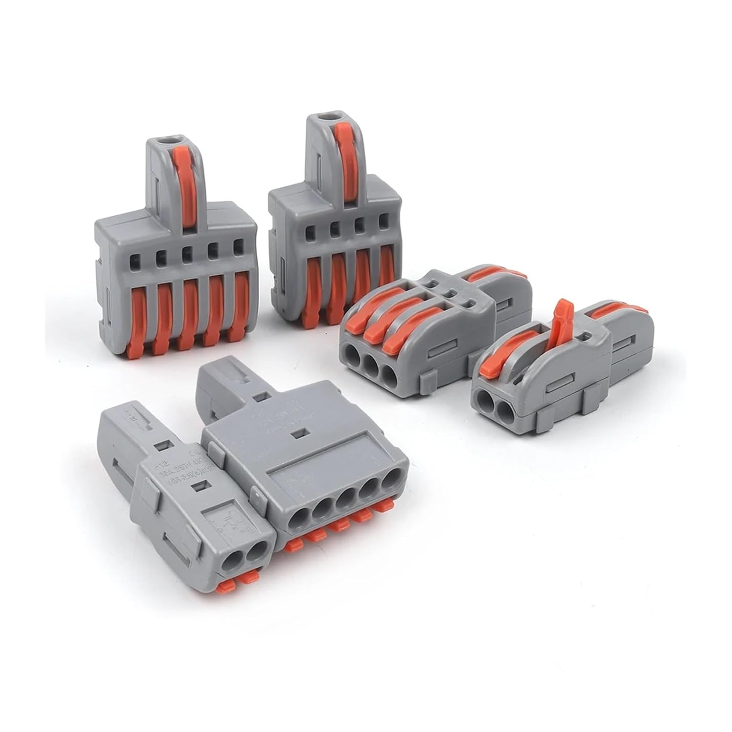 Connector 1 in Multiple Out Butt Push-in Universal Compact Splicing Terminal Block for Home Led Strip Lighting SPL(10 PCS NV-F12AO)