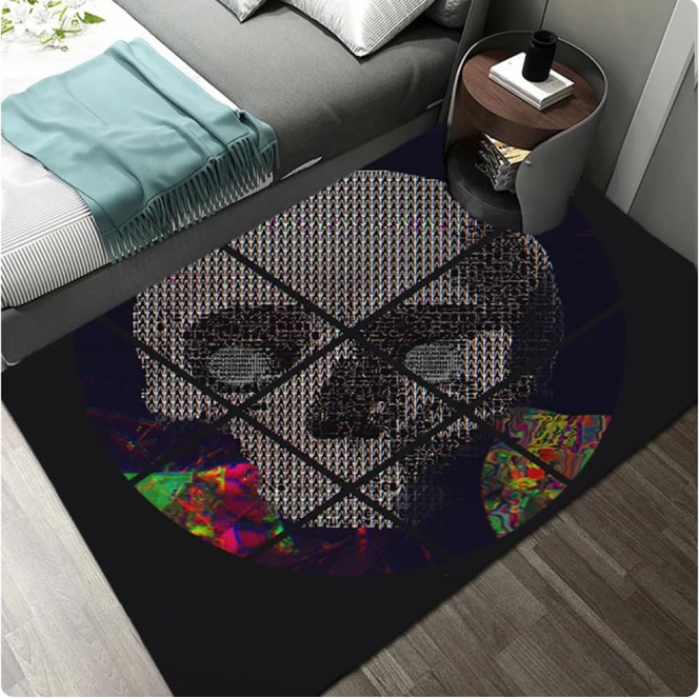 PASPRT Soggiorno Lettore CD Tappeto Musica Stampa Camera Soggiorno Tappeto Area Antiscivolo Tappeto Decorativo 160x230cm