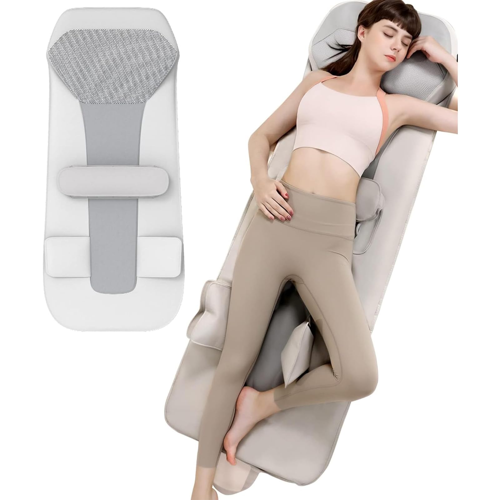 Esterilla de Masaje de Cuerpo Completo con Calor, colchón de Masaje vibratorio con airbag con airbag móvil 3D, masajeador de Cuerpo Completo, para Cuello y Espalda, Pantorrilla Lumbar