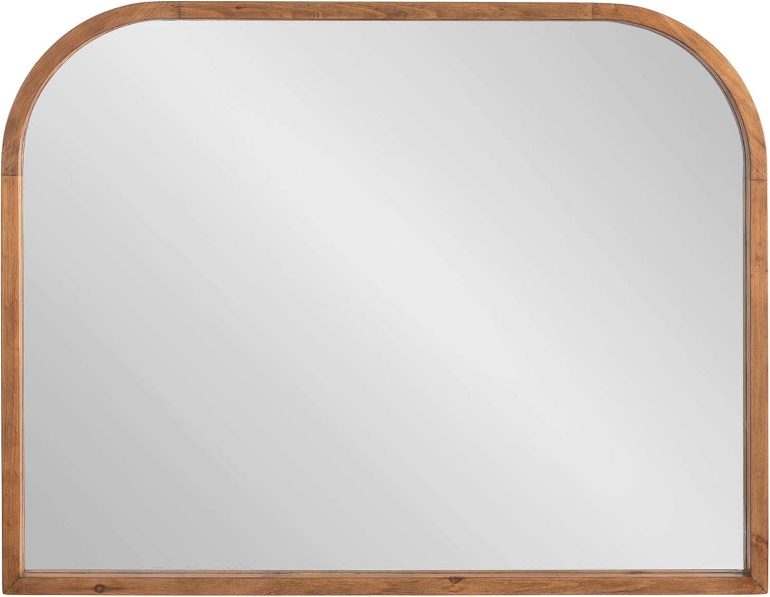 Kate and Laurel Occonor Modern Wooden Arched Mirror, 36 x 28, Rustic Brown, Transitional Arch Wall Mirror with Geometric Shape for Use as Bathroom Mirror for Vanity or Fireplace Mantel Mirror