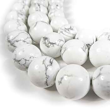 超極希少品 天然 ハウライト (マグネサイトではない) ブレスレット 21mm玉 超極希少品 天然 ハウライト (マグネサイトではない