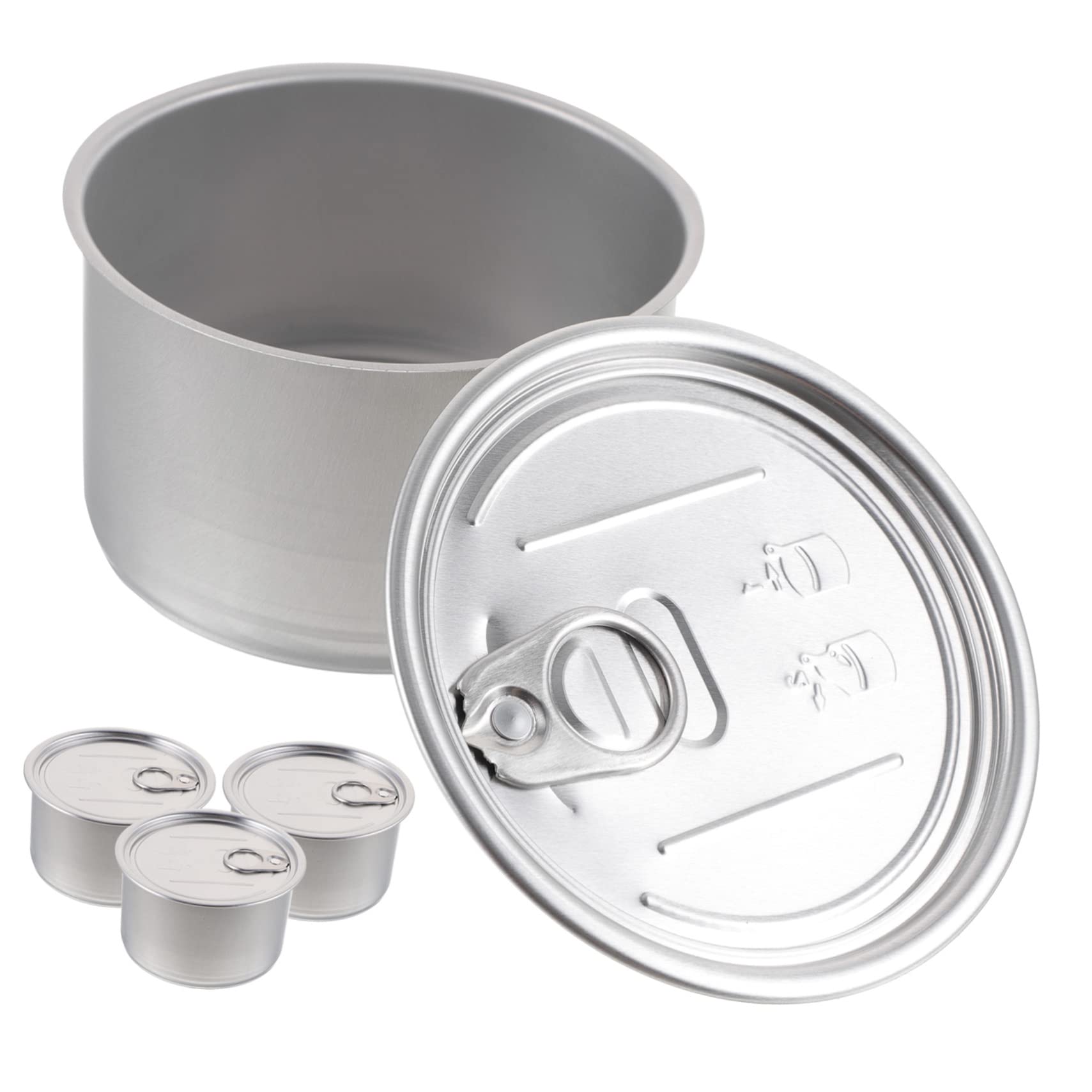 Sosoport 4pcs Airtight Aluminum Can Storage Jars Pet Food Container Lids Cat Dog Food Cans Multi-functional Dessert Box