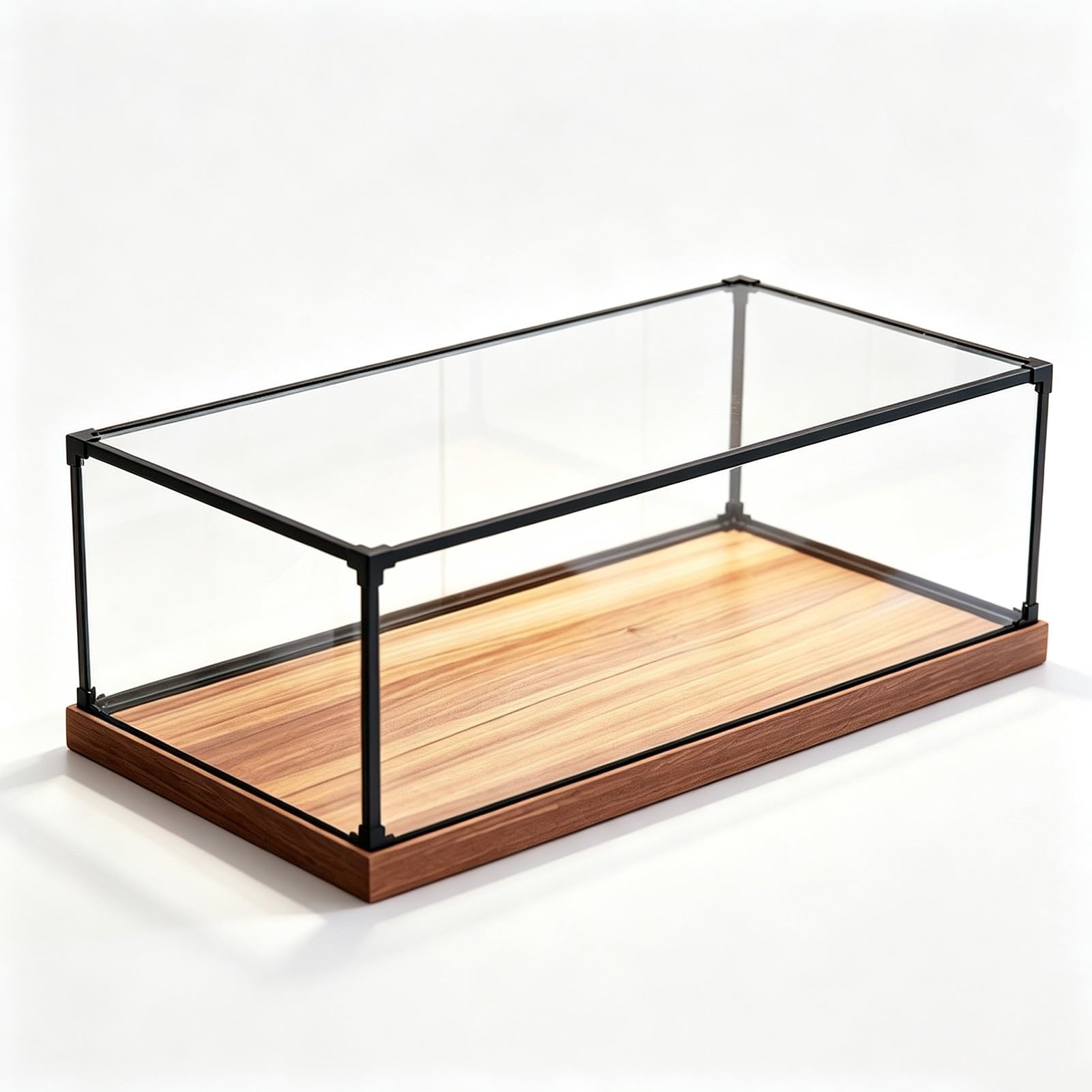 Teca Plexiglass Vetrina in Acrilico Trasparente con Cornice Alluminio Nero