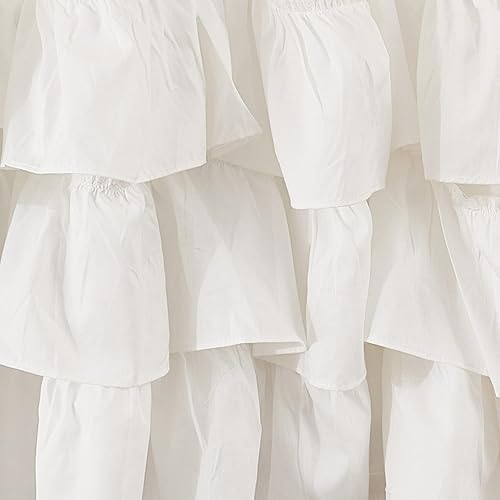 Miniatura 4 de Brandream Falda de cuna de algodón de triple capa, falda de cama para bebé, niñas y niños, falda de cama blanca sólida con volantes