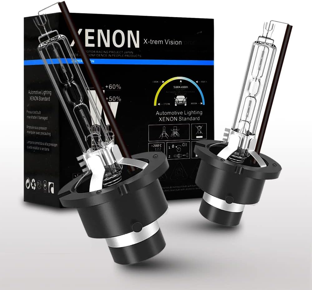 D2S HID Xenon Bulbs,35W 6000K Replacement Light Bulb Super Bright White Lamp for Car Auto LED Exterior Headlamp Bulbs Pack of 2