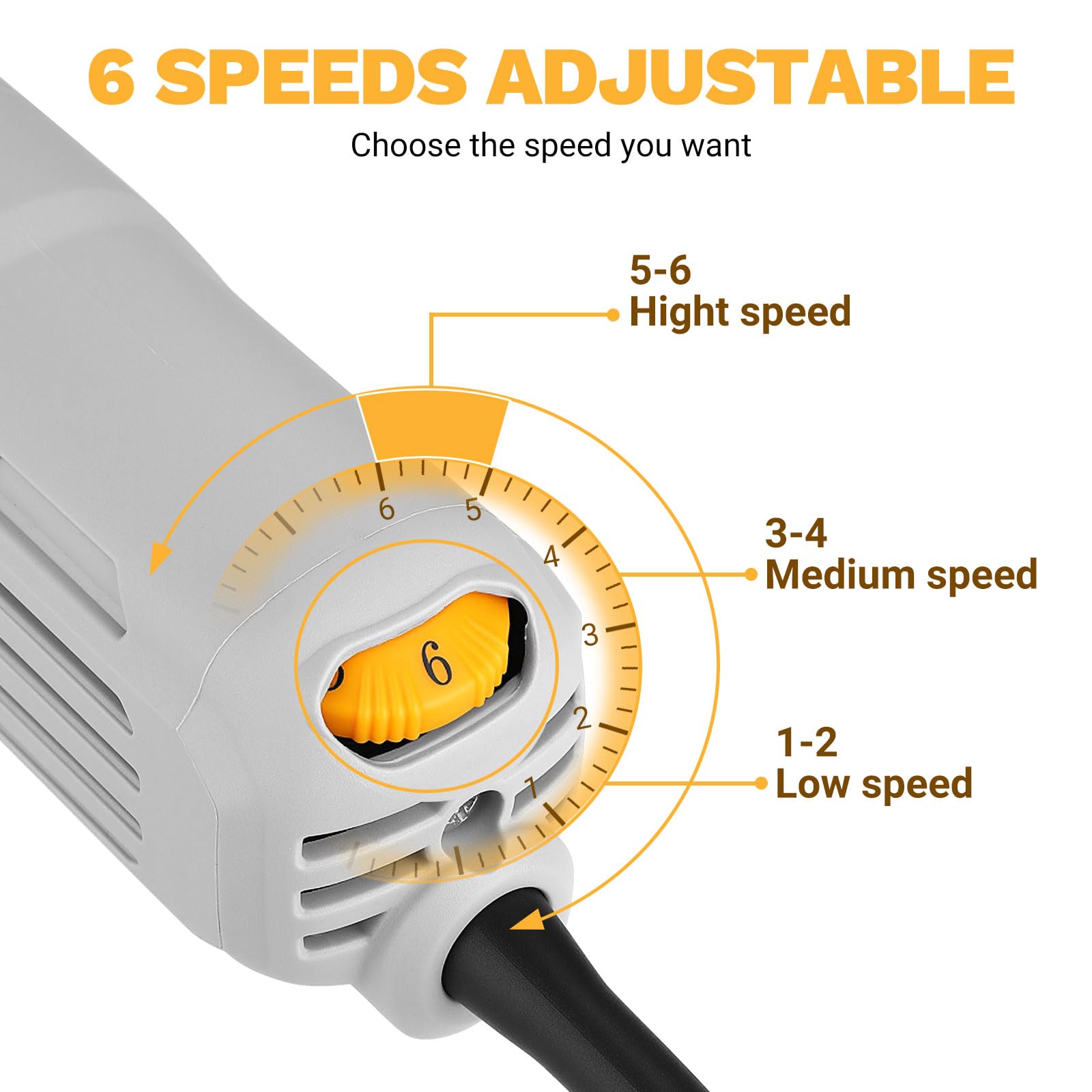 Smerigliatrice Angolare: DEKOPRO 125 mm 800W Smerigliatrice Angolare Elettrica, moletta elettrica 12.000 RPM, Velocità Regolabile, per smerigliare grande, lucidare e levigare