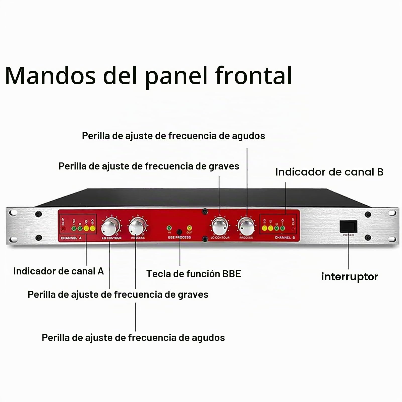 Procesador De Audio Profesional, Procesador Vocal Autotune con Botón De Ajuste De Volumen, Procesador Mezclador De Audio, Excitador De Sonido para Karaoke Doméstico, Escenario, Actuaciones
