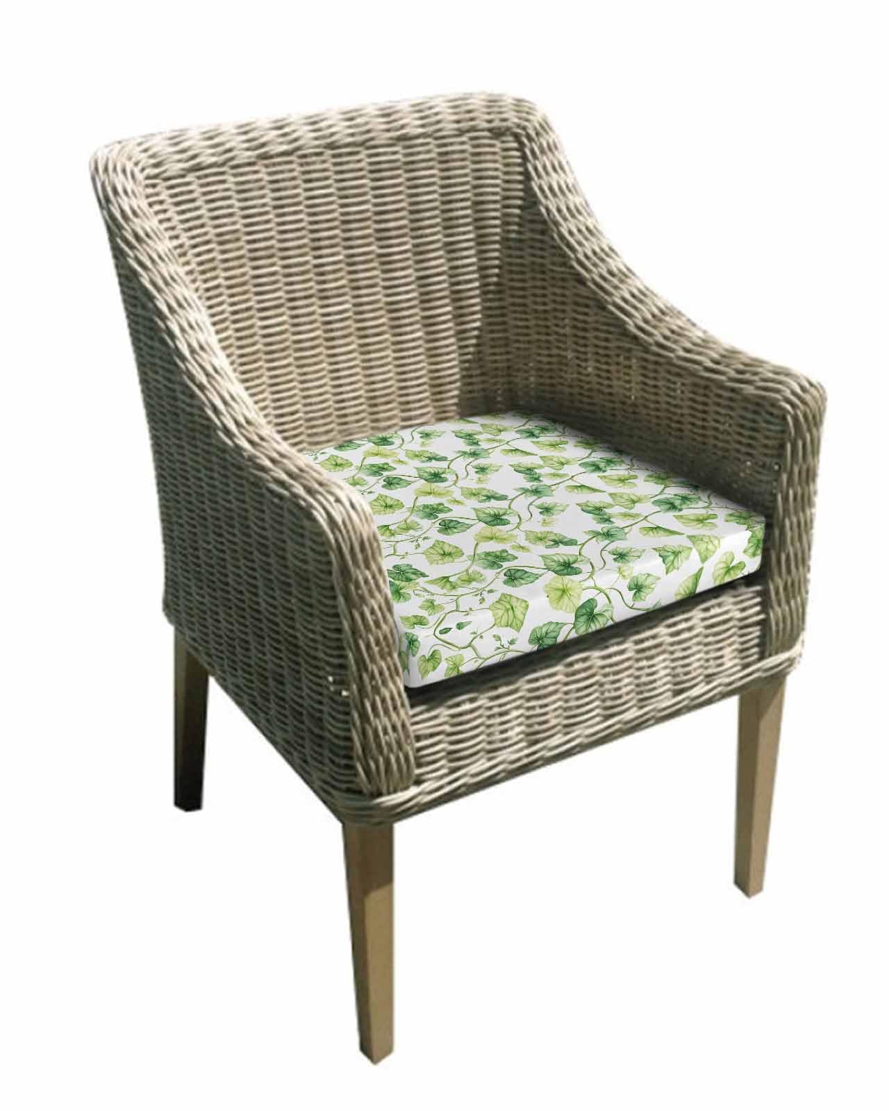 2 Pack Pastoral Leaves Waterproof Cushion Covers with Ties, Outdoor Patio Chaise Lounge Chair Seat Cushion Slip Covers Replacement(Only Cover) Spring Retro Botanical Garden Plant 20