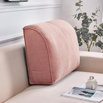 Extra Thick Sofa Back Cushion Wedge Pillow for Couch & Bed,Large Back Lumbar Support Pillow Reading Pillow,Waist Support Pillow Headboard Cushion with Removable Cover