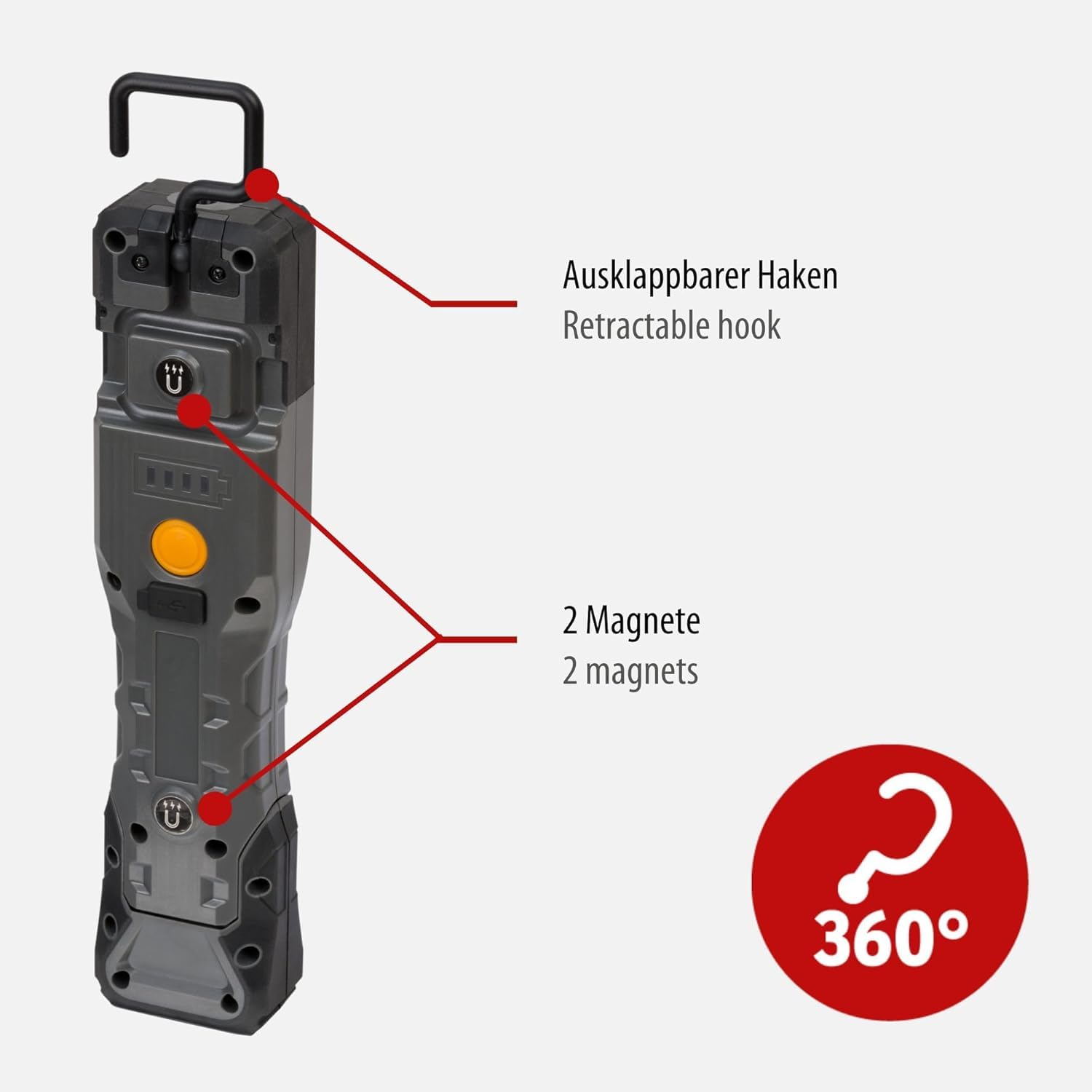 Brennenstuhl 1000+200 Lümen IP54 Lisanslı Şarj Edilebilir LED Fener