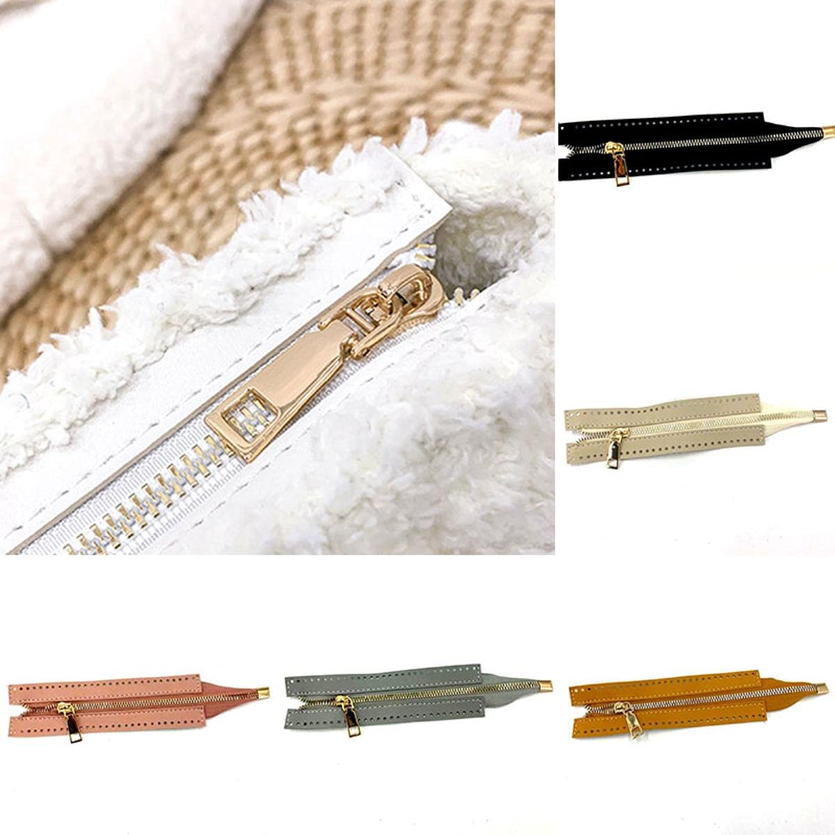 Estrattore Ziper, fissatore di cerniere, Sliders Zipper,Sewing Zips,Ended Zip Fasteners,1PC Custom DIY Zipper for Woven Bag Hardware PU Leather Zipper Sewing Metal Zipper
