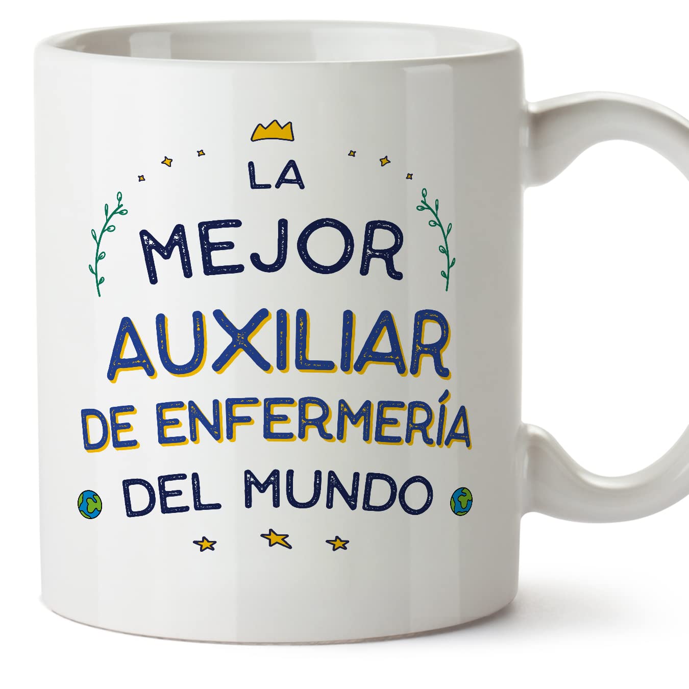 MUGFFINS Nursing Assistant Woman Mug - in Spanish - Mejor del Mundo - Funny Gift for Colleagues - Ceramic 11oz Mug