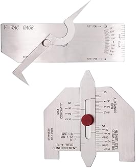 Weld Gauge Set 0-1/4'' Porosity Undercuts Checking Gauge with 0-3/4'' Convexity Concavity Welding Gauge Stainless Steel Imperial Measurement for Welding Inspection