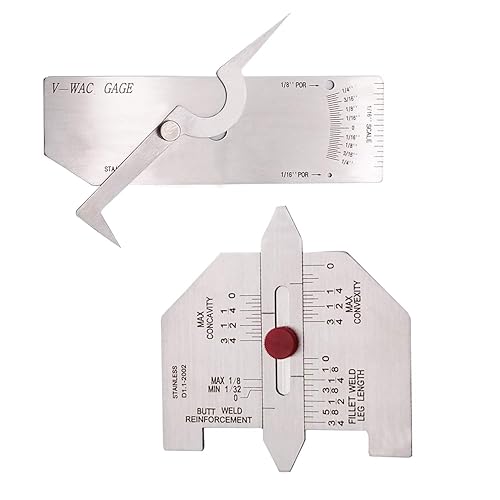 Miniatura 13 de Juego de medidor de soldadura incluye calibre tipo leva y calibre de soldadura de filete y calibre de comprobación de porosidad y calados y calibre