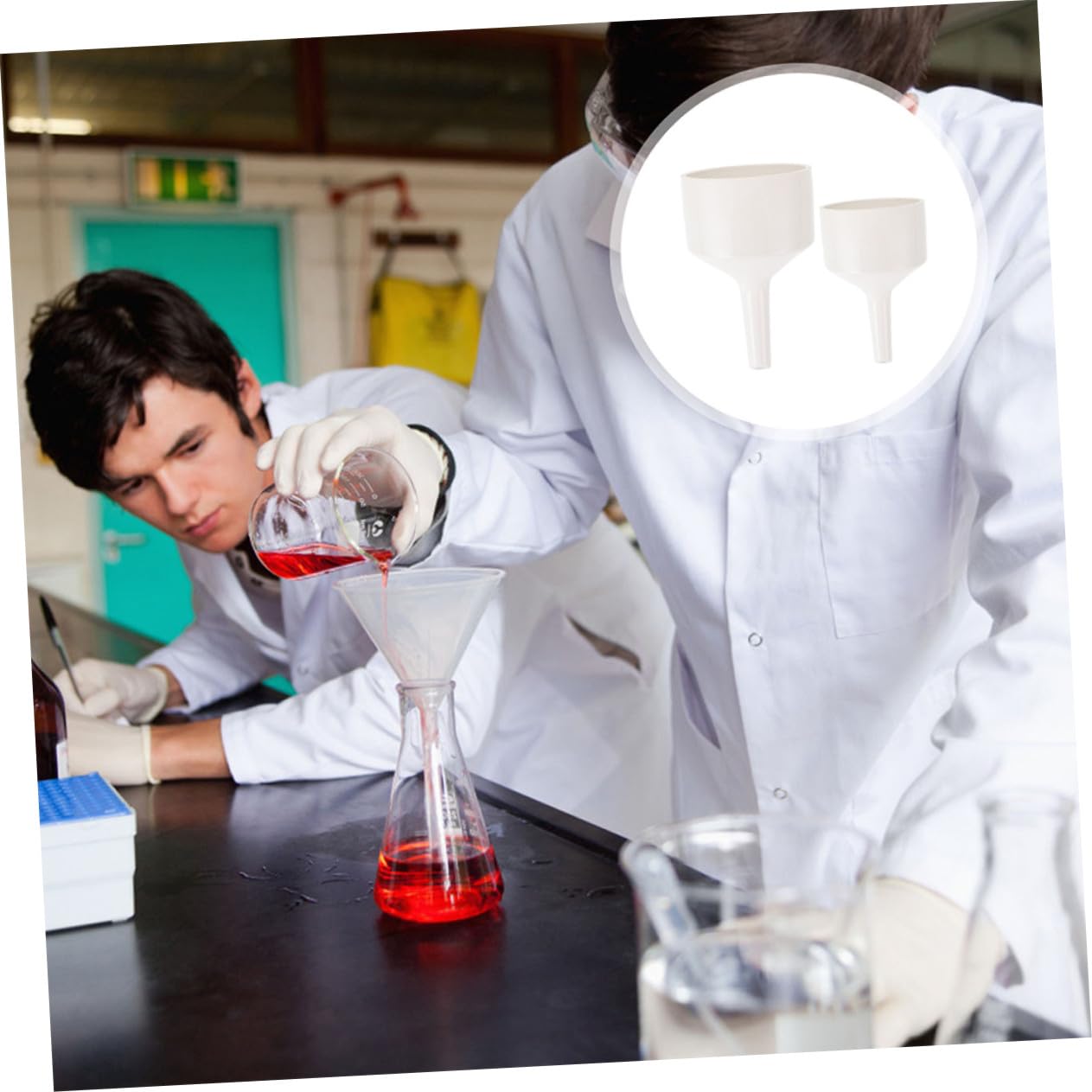 Laborfiltrationstrichter Weiß 2 Stück Keramik Präzises Ausgießen mit Abgeschrägtem Rand und Modernes Design für Studenten und Chemische Experimente