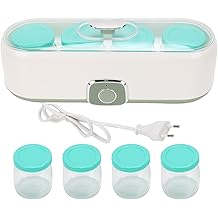 Qcwwy 4 Jar Yogurt Machine, Automatic Smart Programmable Cooker Constant Temperature Heating Floor Saving Yogurt Machine Homemade Kitchen Appliances For Greek