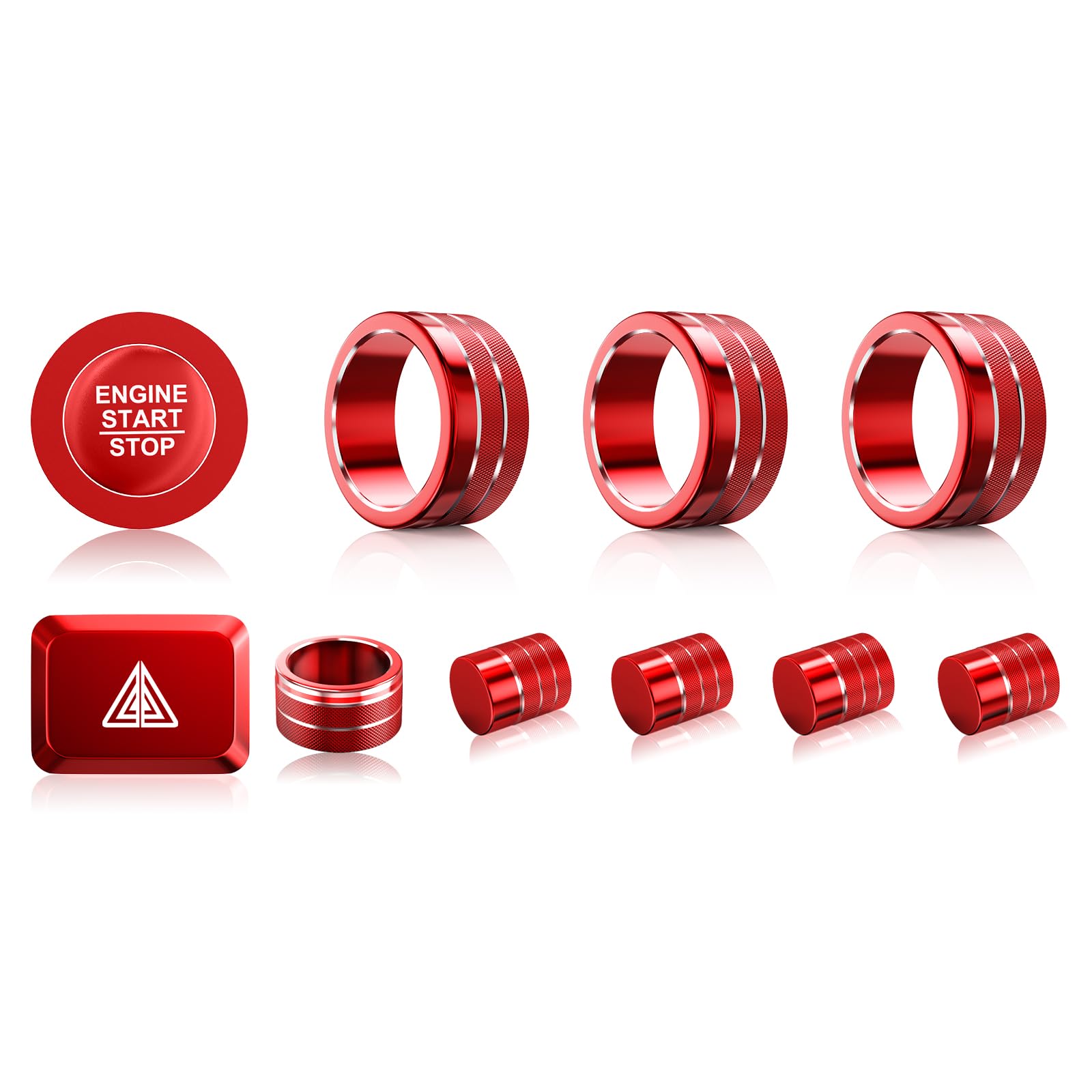 Photo 1 of SwiftGaze Red Aluminum Knob Covers for Civic, CRV, Integra (9" Screen)