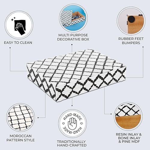 Miniatura 3 de Handicrafts Home Cajas de mesa para decoración, inspiradas en patrones marroquíes, cajas decorativas organizadoras y de almacenamiento, para mujer,