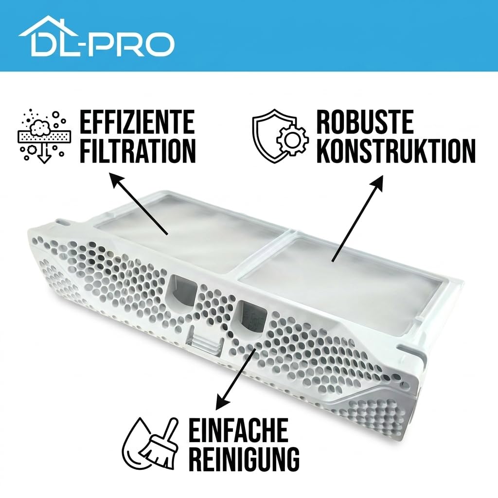 DL-PRO Flusensieb 335x170x88mm für AEG Electrolux 807453901/9 8074539019 – Filtertasche für AST8-2, AST8-3, AST8S, AST8W, AST8W-1 Trockner