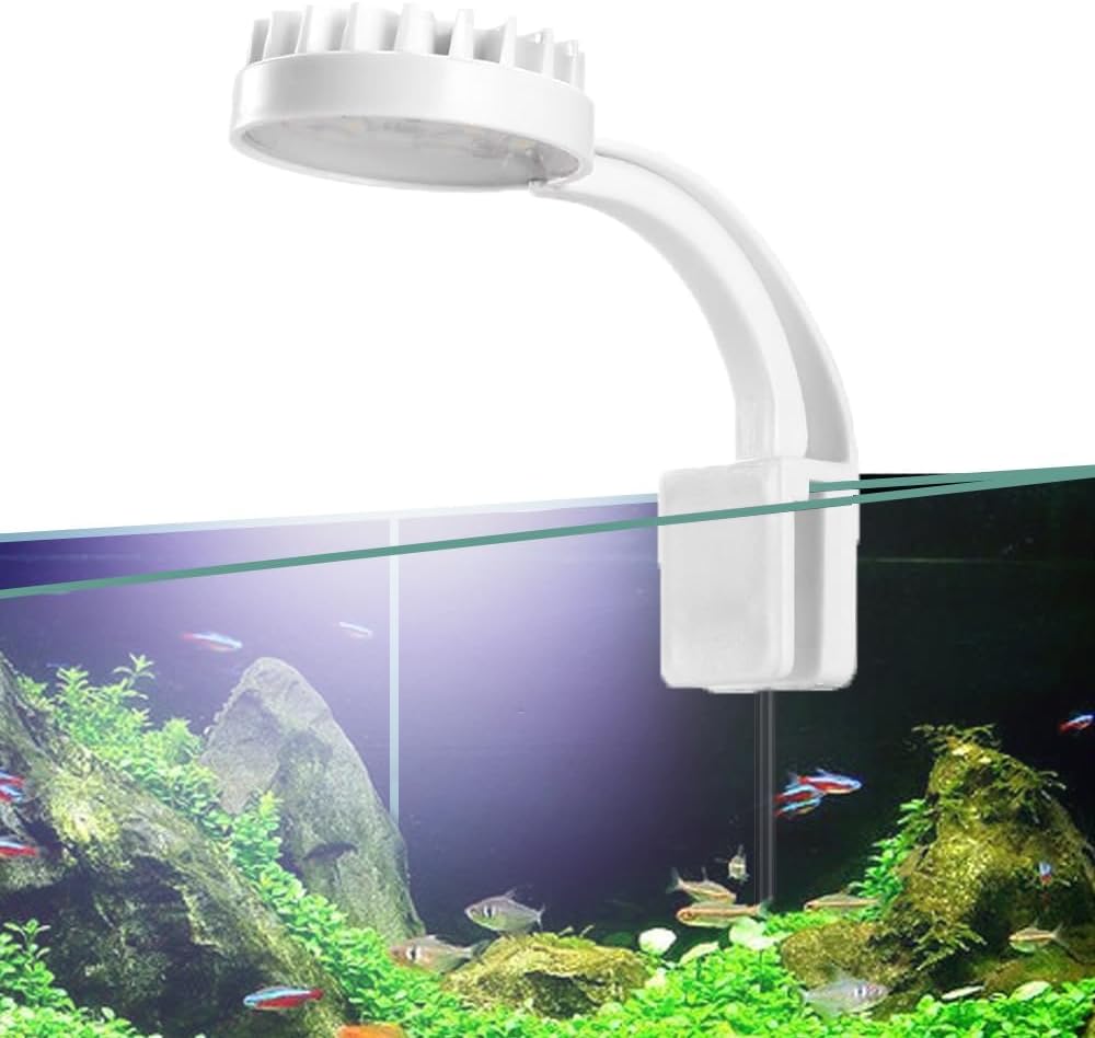 NeoStyle Mini Aquarium Light Clip, LED Plant Light for Plant Growth, 5W Fish Tank Light Clip for Small Fish Tanks, Aquascapes