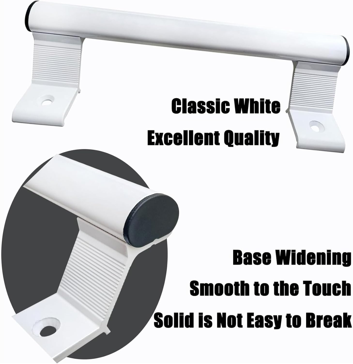 2 Pcs 8 Inch Aluminum Sliding Door Handle, White Alloy Sliding Door Pull Handles for Patio Bathroom, Comfort Grip Easy Installation (White)