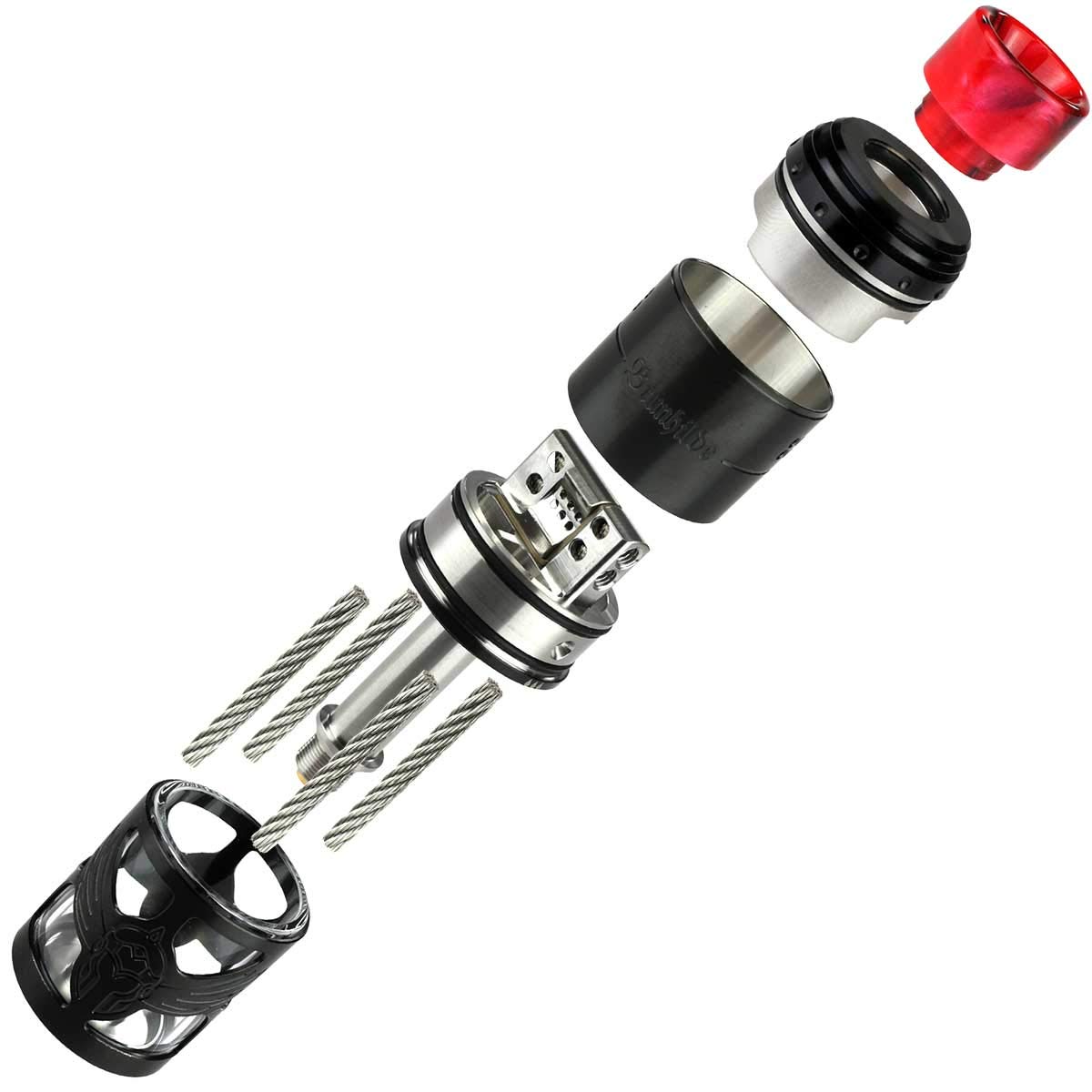 VapeFly Brunhilde RTA Clearomizer 8 ml, Durchmesser 25 mm, Verdampfer für e-Zigarette, gunmetal