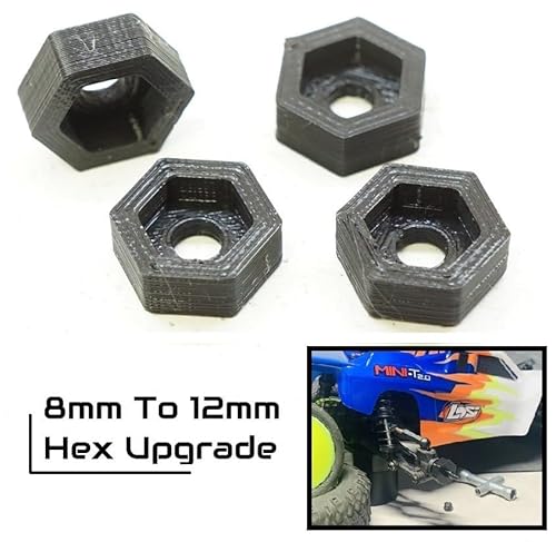 3DEXL 8mm to 12mm Big Wheel Conversion Kit for Losi Mini-T 2.0 & Mini-B for 1/10 Tires