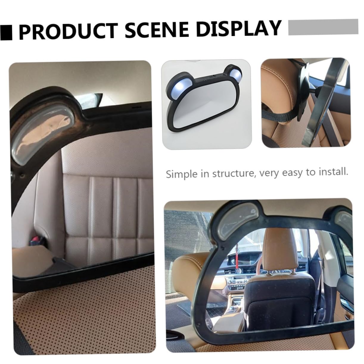Miroir Rétroviseur Voiture Ajustable Observation Siège Arrière et Facile à Installer pour Jeunes Parents