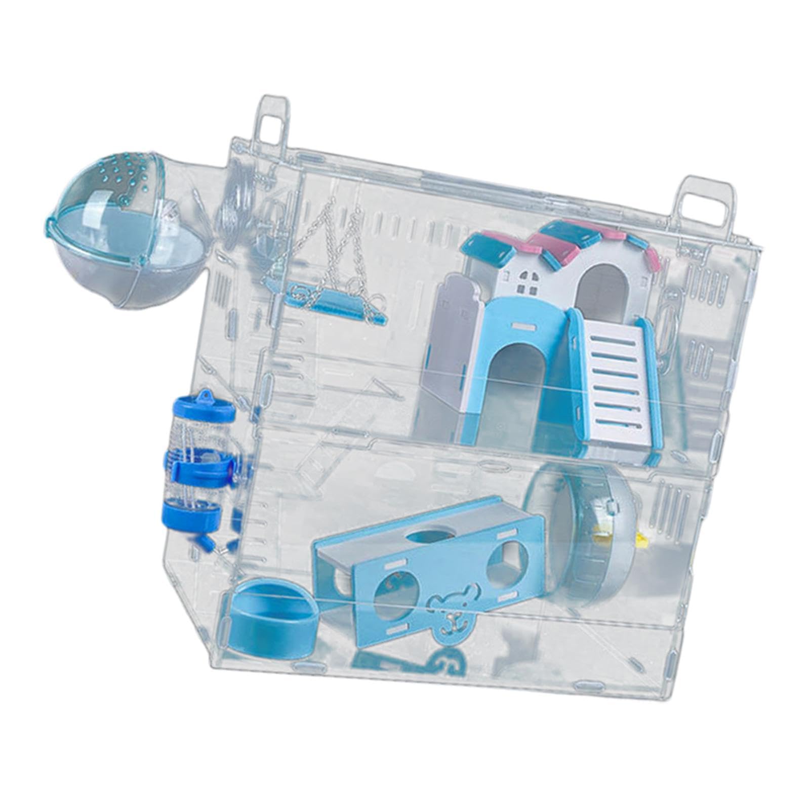Hamster Cage Gerbil House Multifunción con Accesorios Caza de Animales Pequeños Fáciles Y Limpios para Ratones Hamsters Enanos Enanos Pequeños